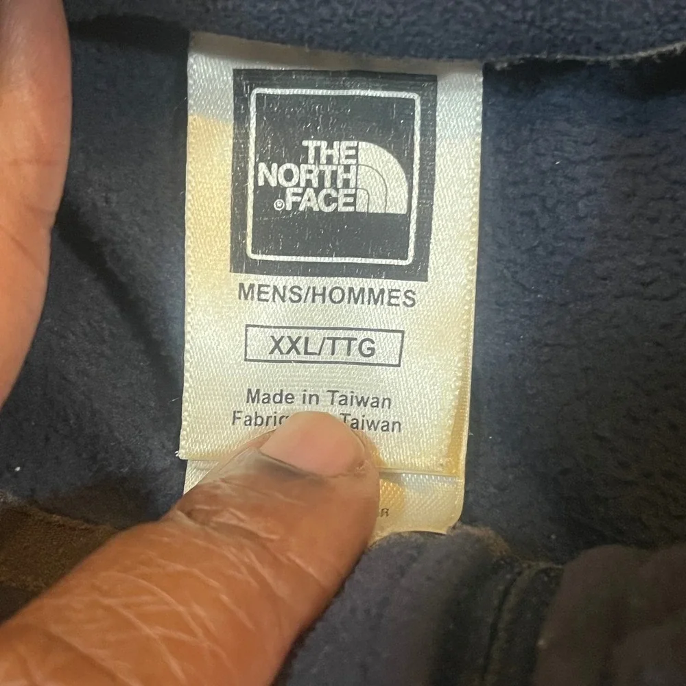 The North Face‎ Mens TKA 100 Fleece Quarter Zip Pullover Navy Blue Grey XXL